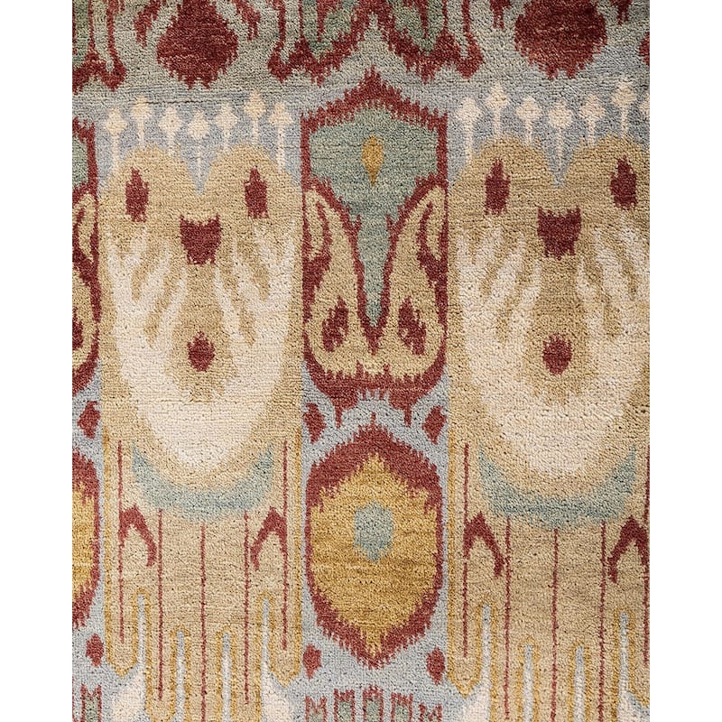 Ikat One-of-a-Kind Hand-Knotted Area Rug, Yellow - 8' 2" x 9' 10"