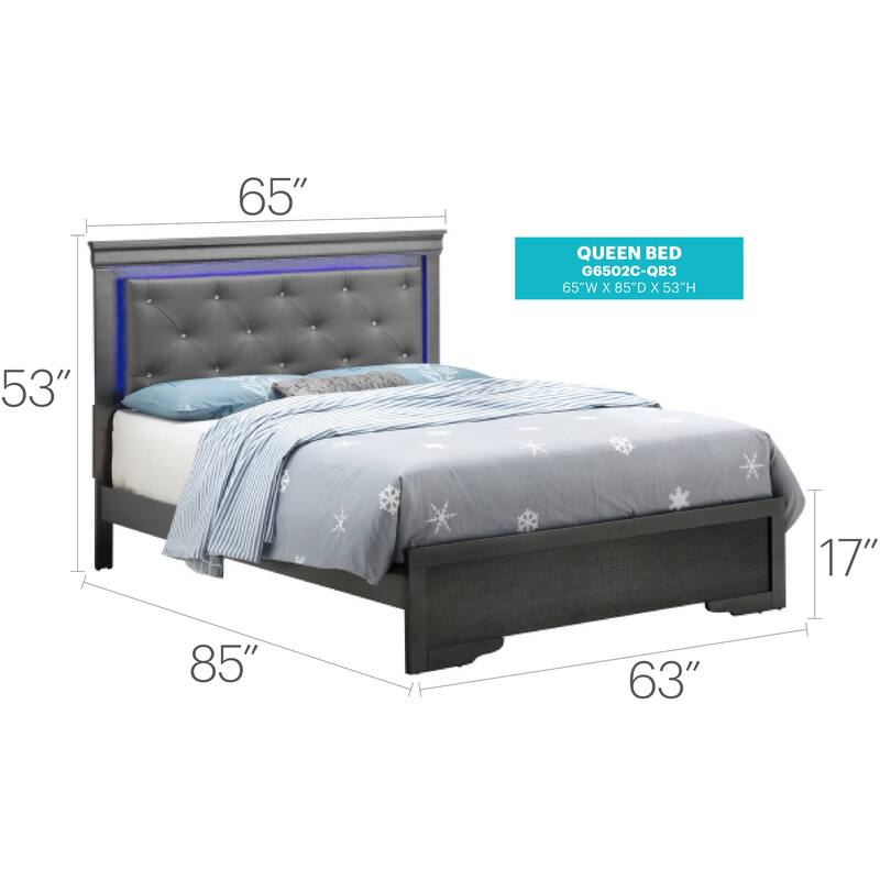 Bed Frame(Only Bed) - Queen - Black