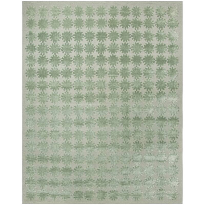 Martha Stewart by SAFAVIEH Constellation Silk/ Wool Rug - 3'9" x 5'9" - Sky