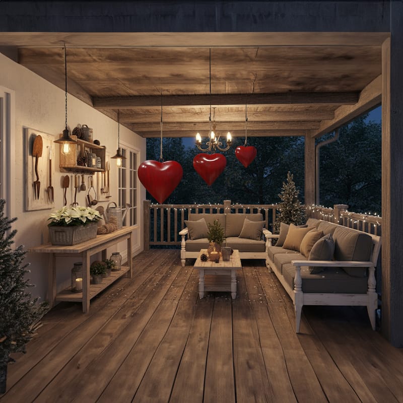 Myri Decorative Metal Heart Wall Decor Set of 3, Classic Red with Jute Hanging Rope, 12, 9.5, 7 Inches