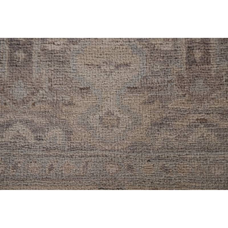 Hand Knotted Oriental 100% Wool Carpet Transitional All-Over Brown Oushak Area Rug - 6' 1'' X 4' 0''