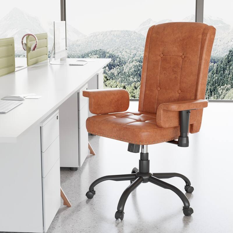 Adjustable Desk Chair Executive Office Chair Computer Chair Ergonomic Mid Back with 360°Swivel, Home Office Desk Chair
