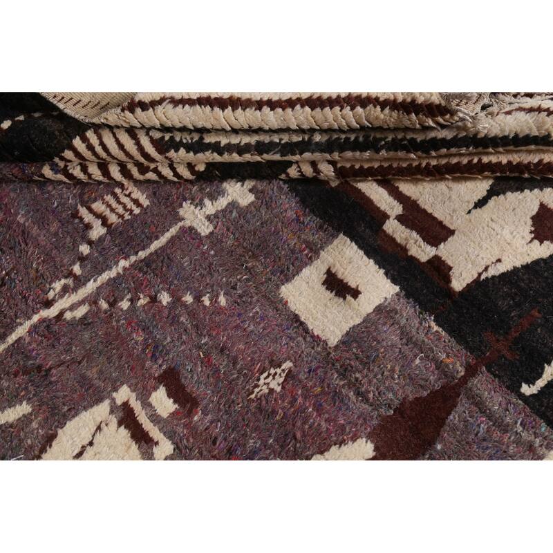 Tribal Geometric Oriental Moroccan Area Rug Hand-knotted Wool Carpet - 9'10" x 13'10"