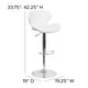 preview thumbnail 50 of 101, Contemporary Vinyl/Chrome Adjustable Curved Back Barstool - 19.25"W x 19"D x 33.75" - 42.25"H
