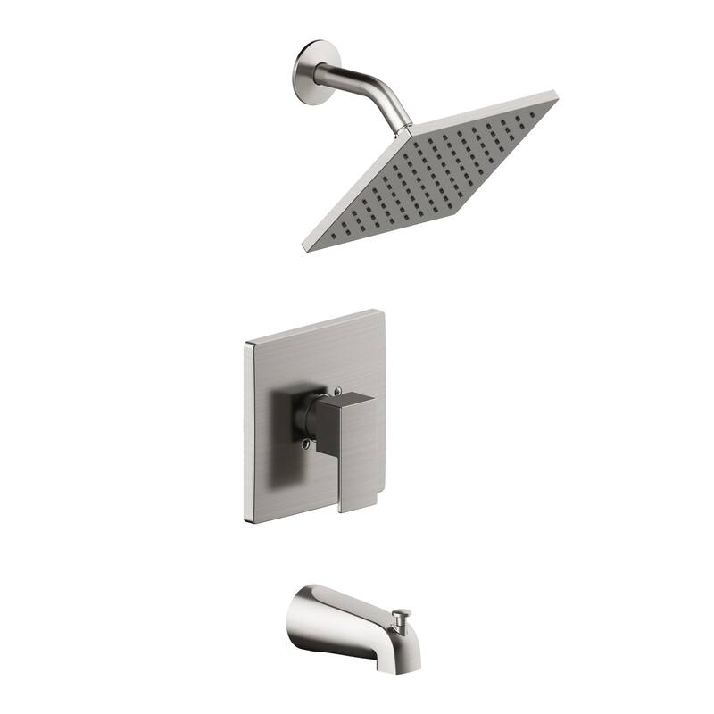 Design House 594424 Karsen II Modern Bath and Shower Trim with Valve Satin Nickel