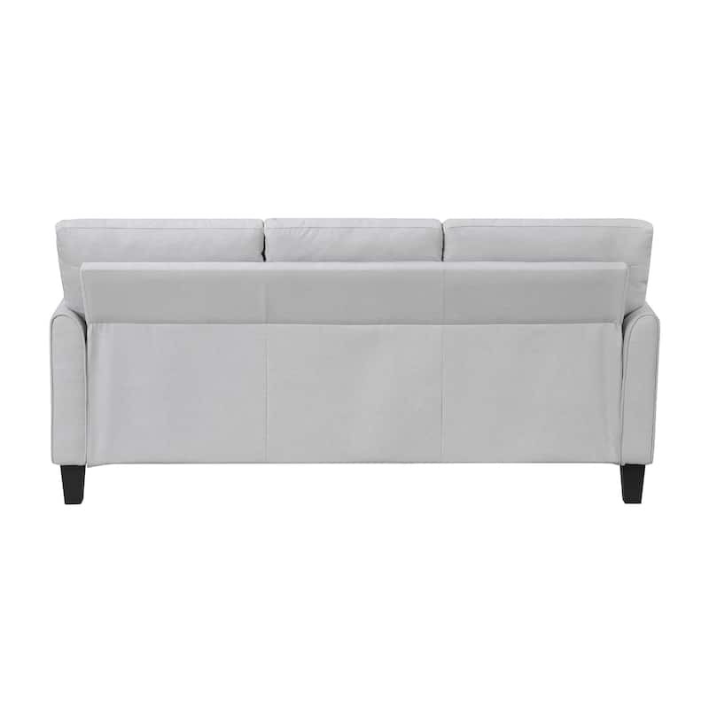 Felix 78.5" Textured Living Room Sofa - Wood Finish Exposed Feet