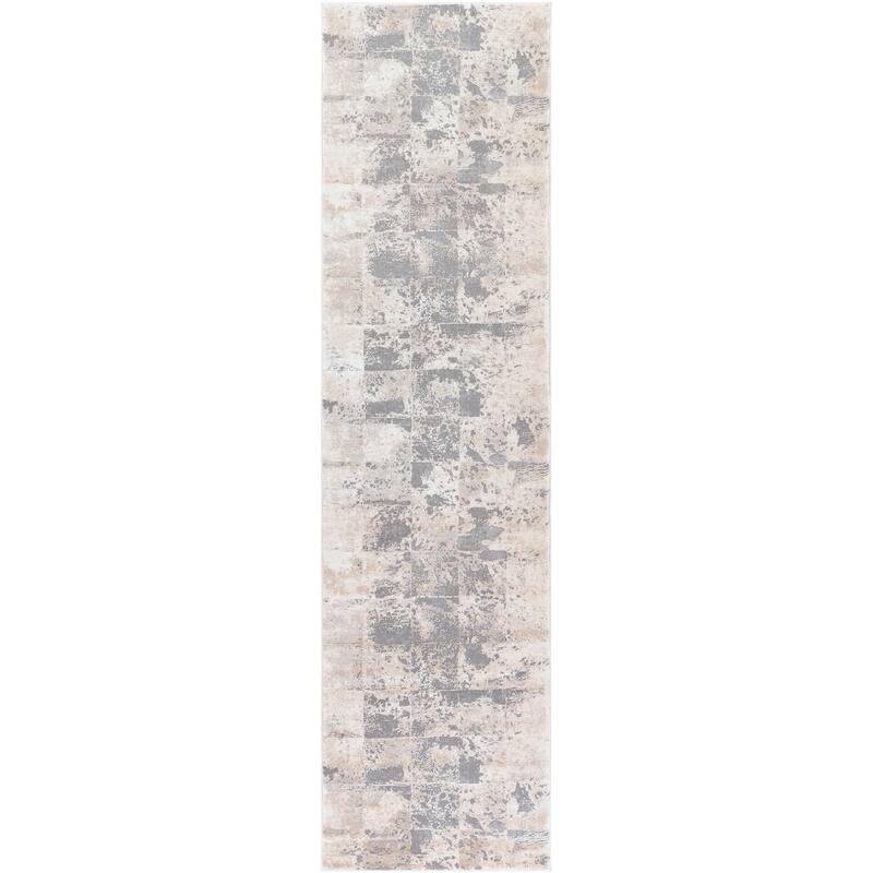 Livabliss Lhamo Contemporary Block Area Rug