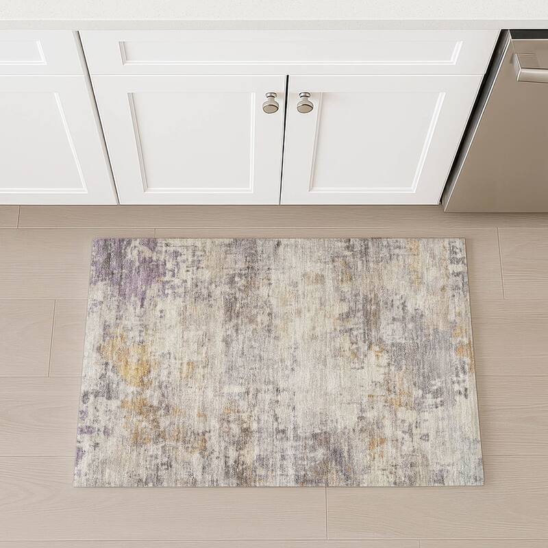 Machine Washable Indoor/ Outdoor Modern Casual Chantille Rug