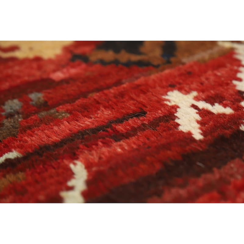 Red Moroccan Oriental Rug Hand-Knotted Wool Carpet - 3'8" x 6'0"