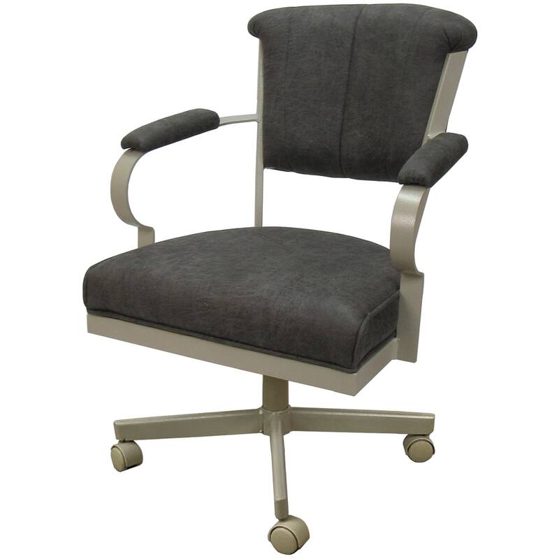 Miami Swivel Metal Caster Chair on Reading Base - 18" High Seat - Northwest Elk - Beige