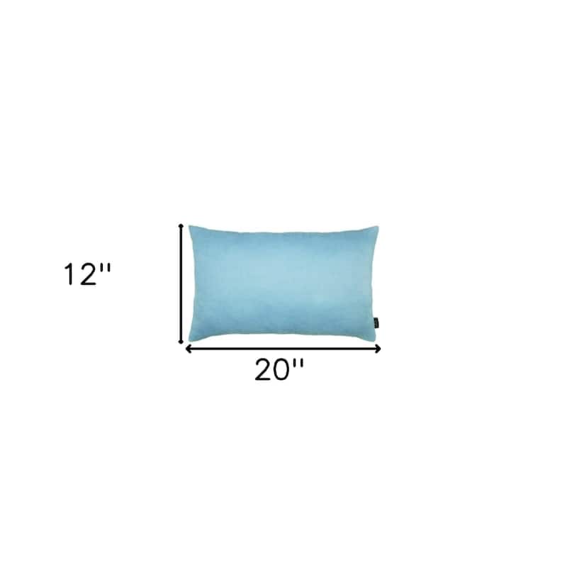 HomeRoots Set Of Two 12" X 20" Sky Blue Polyester Zippered Pillow Cover