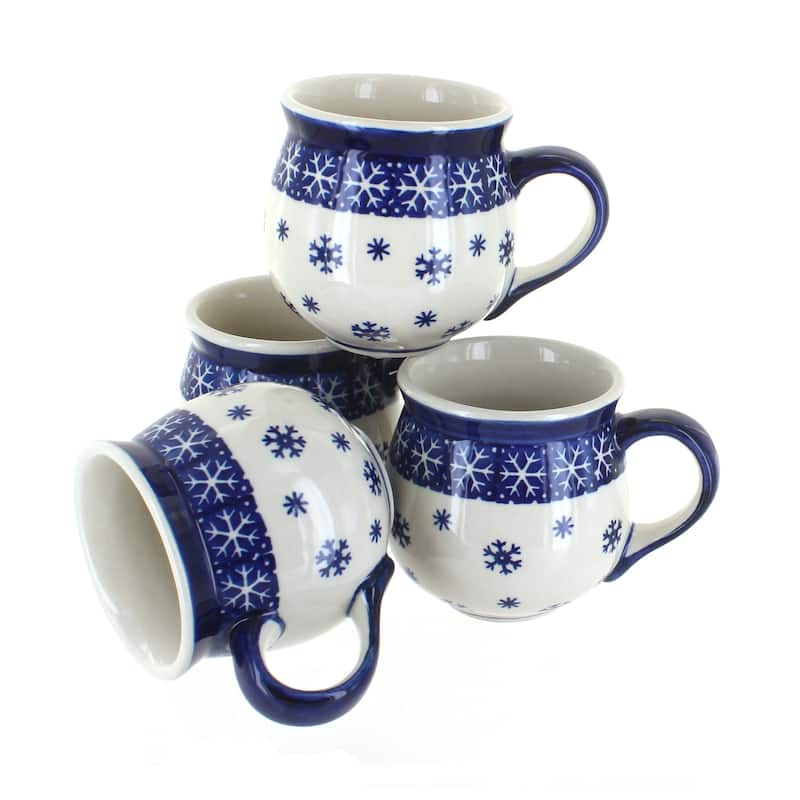 Blue Rose Polish Pottery K090-4 Manufaktura Bubble Mug Set