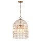 preview thumbnail 12 of 53, Vintage Glam Crystal Bird Cage Lantern Chandelier - Distressed Brass