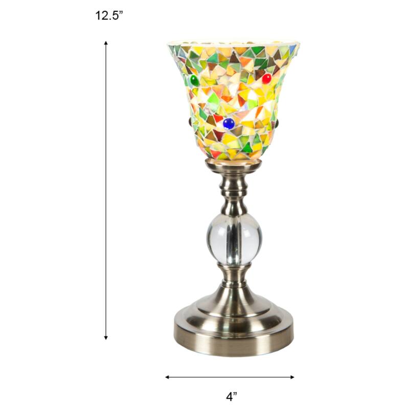 12.5 inches Tall Lucida Mosaic Accent Lamp - 12.5 inches Tall
