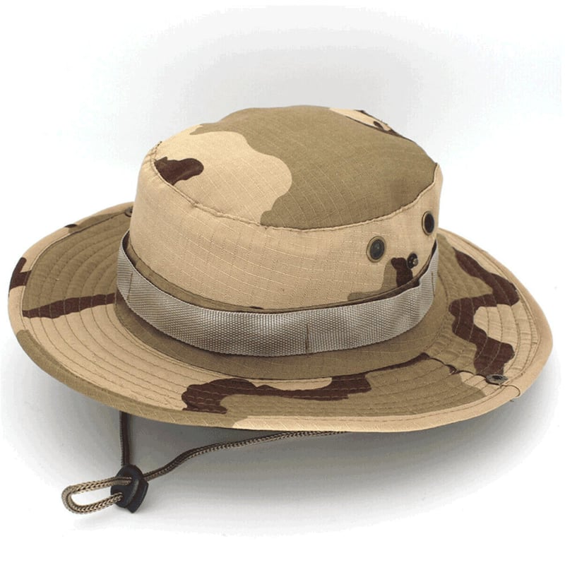 XGear Tactical Wide Brim Boonie Bucket Hat - Light Khaki Camo
