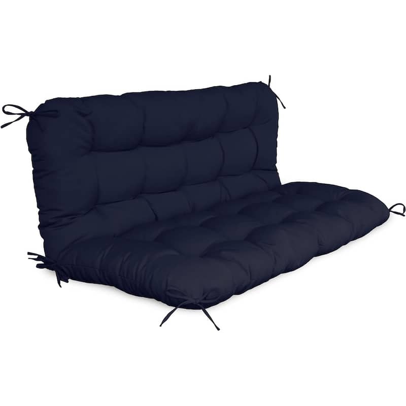 WINSOON 48x40x4 Inch Porch Swing Cushion, Outdoor Swing Bench Cushion with Backrest, Waterproof Bench Cushion - Navy