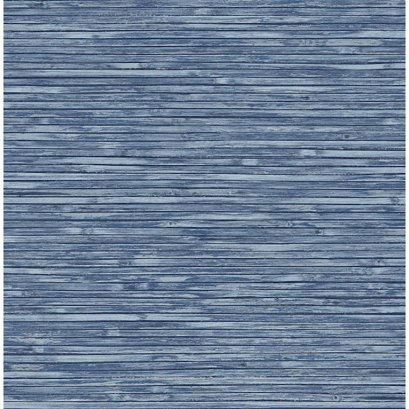 A-Street Prints Bellport Denim Wooden Slat Wallpaper