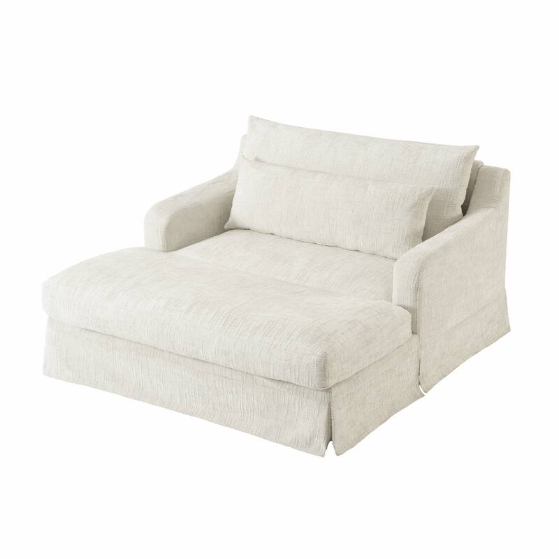 Chenille Sofa Bed with Extra-Deep Seat by Harper&Bright Designs
