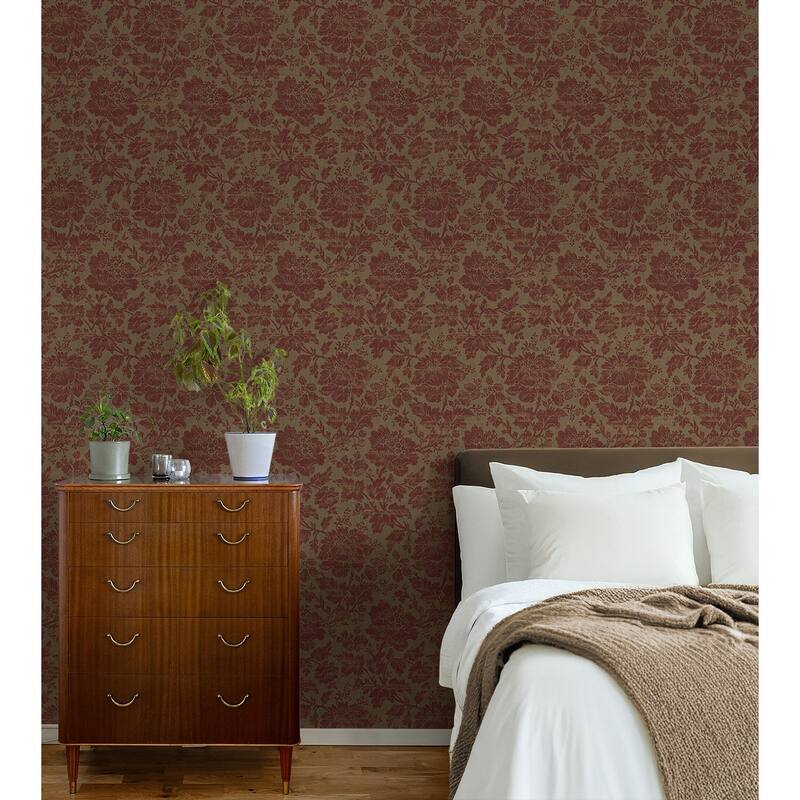 Seabrook Designs Thoreau Floral Unpasted Wallpaper