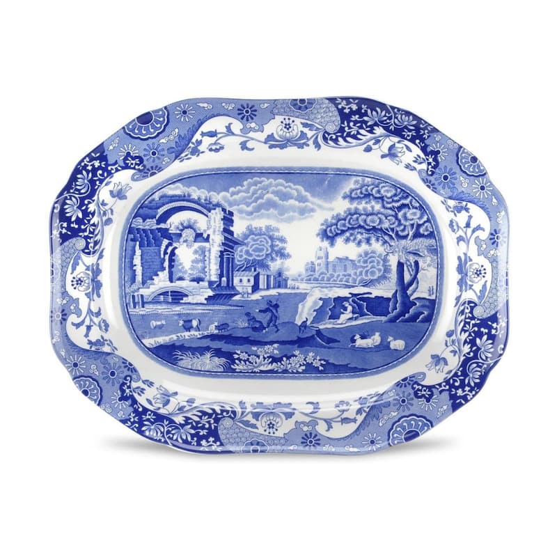 Spode Blue Italian Medium Oval Platter - 14 inch - 14 inch