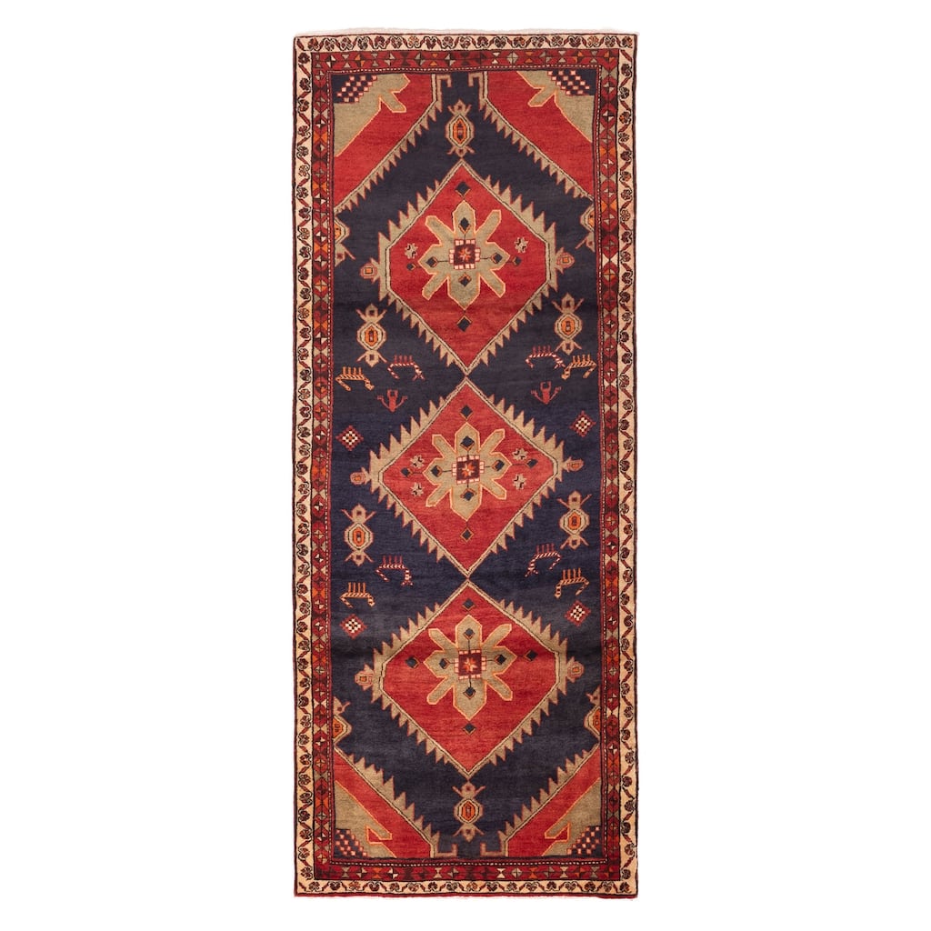 ECARPETGALLERY Hand-knotted Konya Anatolian Dark Navy Wool Rug - 4'0 x 10'4