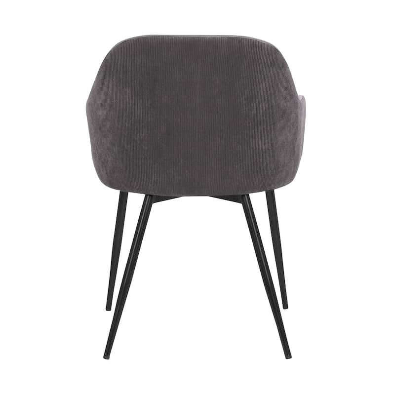 Pixie Two Tone Fabric Dining Room Chair with Black Metal Legs