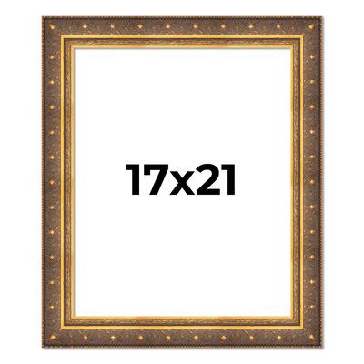 17x21 Frame Vintage Gold Solid Wood Picture Frame | 2.5 Inch Moulding
