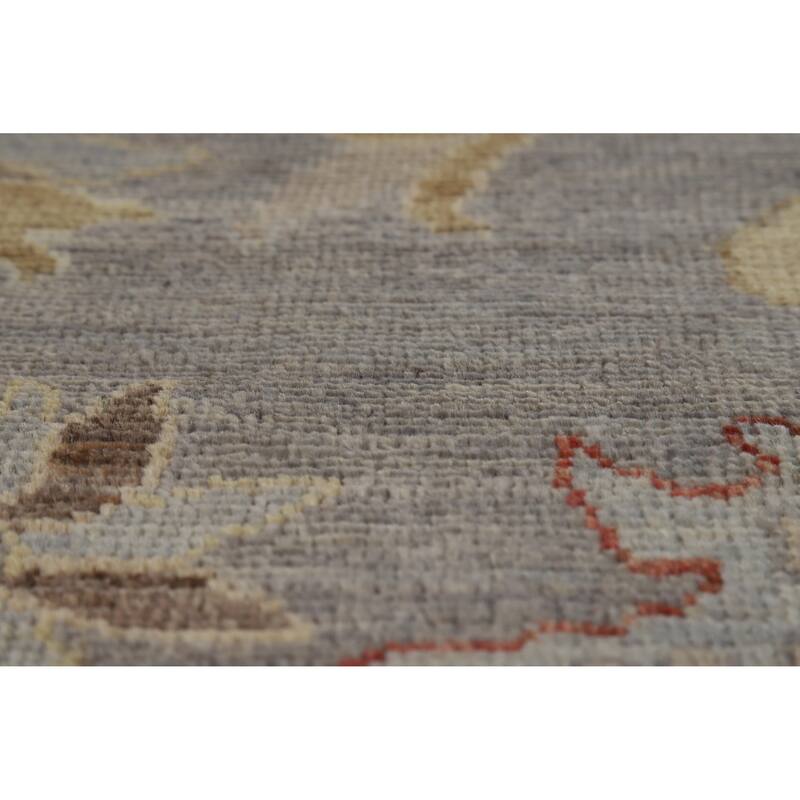 Hand Knotted Oriental 100% Wool Carpet Transitional All-Over Greys & Charcoal Oushak Area Rug - 10' 5'' X 8' 3''