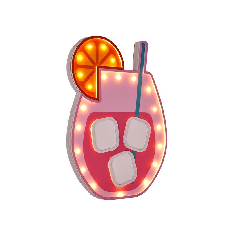 American Art Decor Tipsy LED Cocktail Plaque Wall Sign - 12" x 16" x 1" - 12" x 16" x 1"