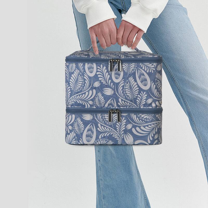 Double-Layer Nail Polish Organizer Bag, Holds 27 Bottles, Nail Tools & Dryer Storage Case with Adjustable Dividers