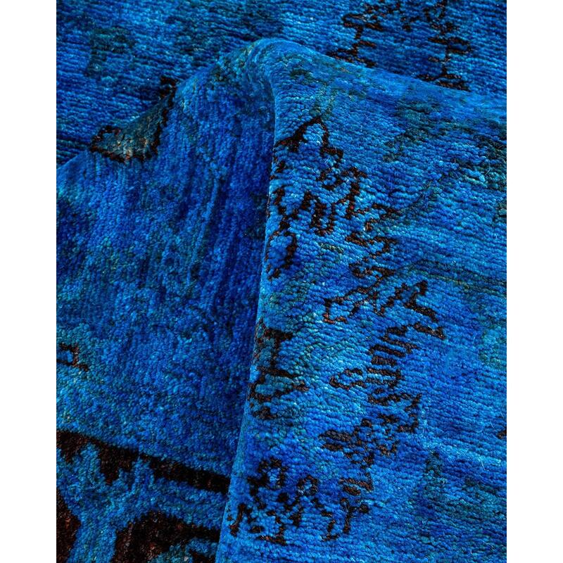 Contemporary Overdyed Wool Hand Knotted Runner - 3' 1" x 15' 5"