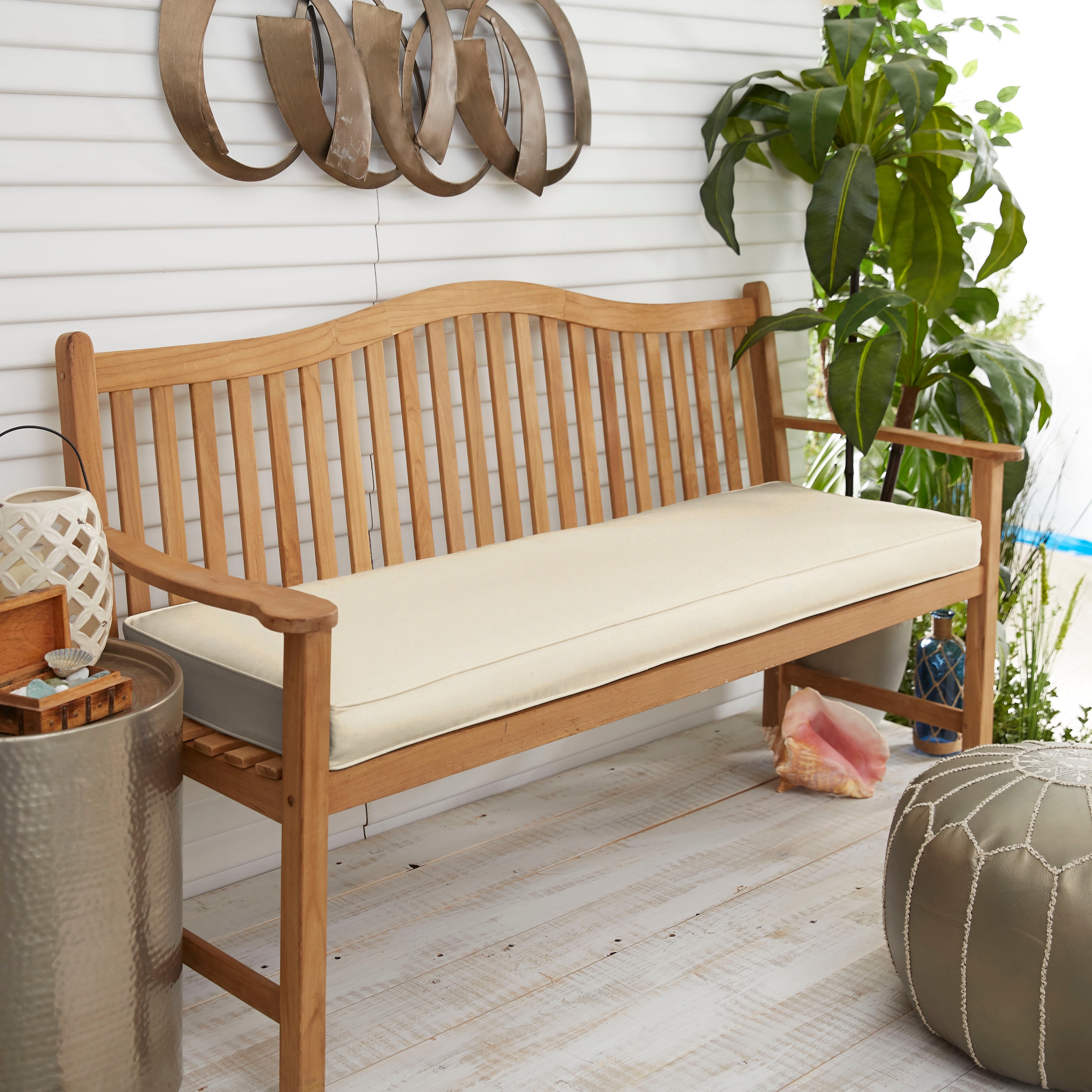 Sorra Home Sloane Ivory 60-inch Indoor/ Outdoor Corded Bench Cushion