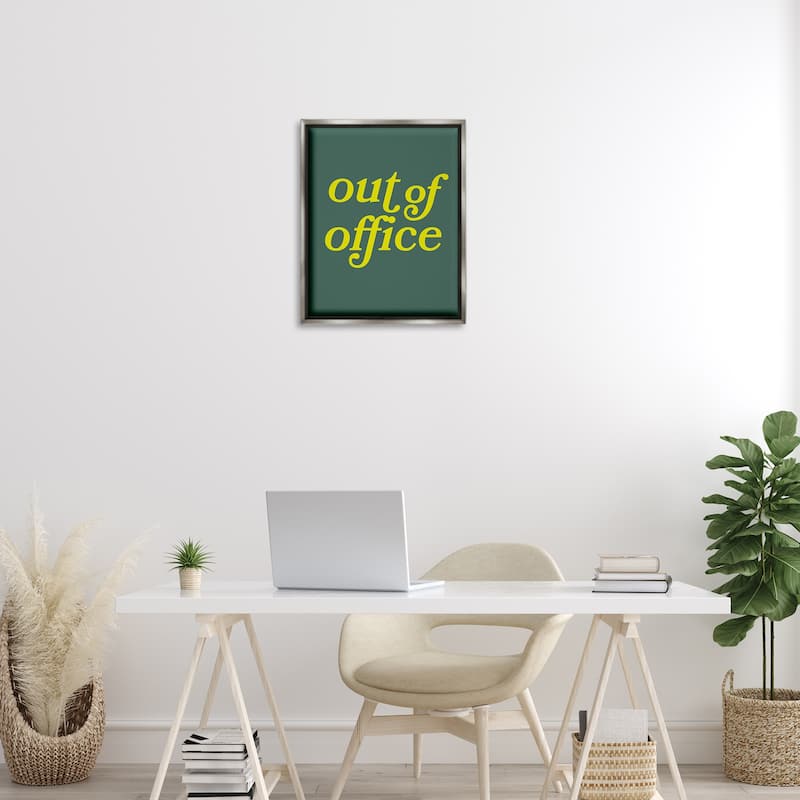 Stupell Minimal Out Of Office Framed Floater Canvas Wall Art Design By Victoria Barnes