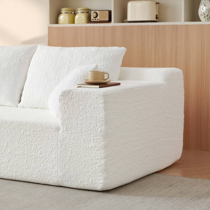 103.54" Modular Chenille Cloud Sectional Sofa with Throw Pillows