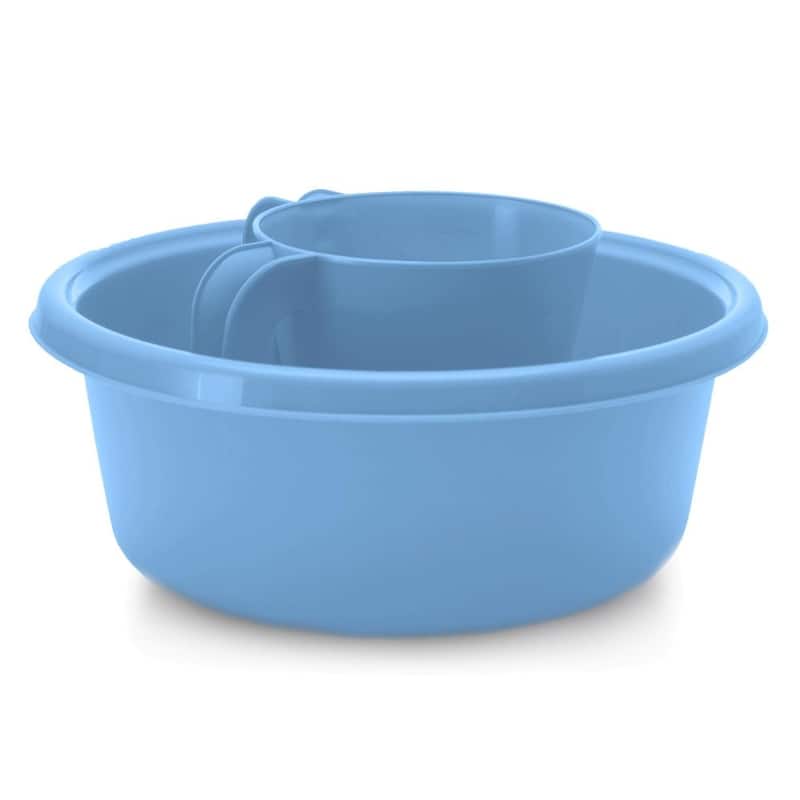 YBM Home Square Plastic Wash Cup & Wash Basin Set, long-lasting
