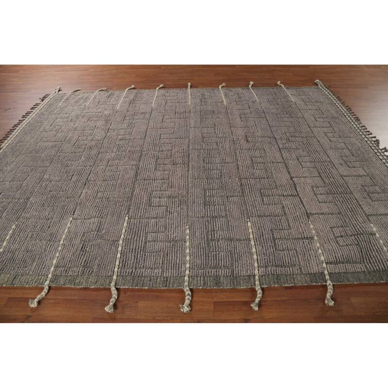 Moroccan Modern Area Rug Handmade Geometric Wool Carpet - 7'8"x 10'6"