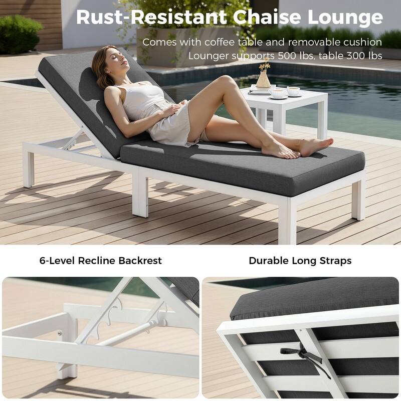 11-Piece Luxury Aluminum Outdoor Furniture Set with Chaise Lounge & Fire Pit Table, 29" Deep Seating Aluminum Patio Sectional