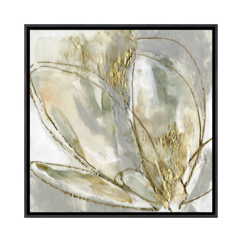 iCanvas "Blooming Gold II" by Jennifer Goldberger Framed - 12x12 - Ebony