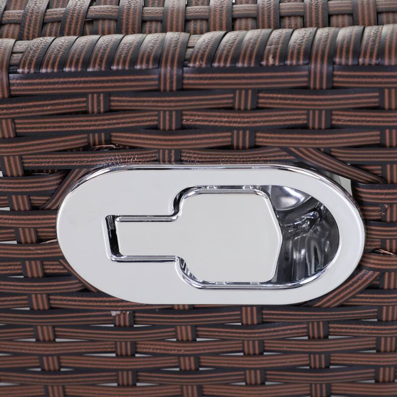 Outsunny Outdoor Wicker Rattan Recliner Rocking Cushioned Chair with Footrest & 135 Degrees of Comfort