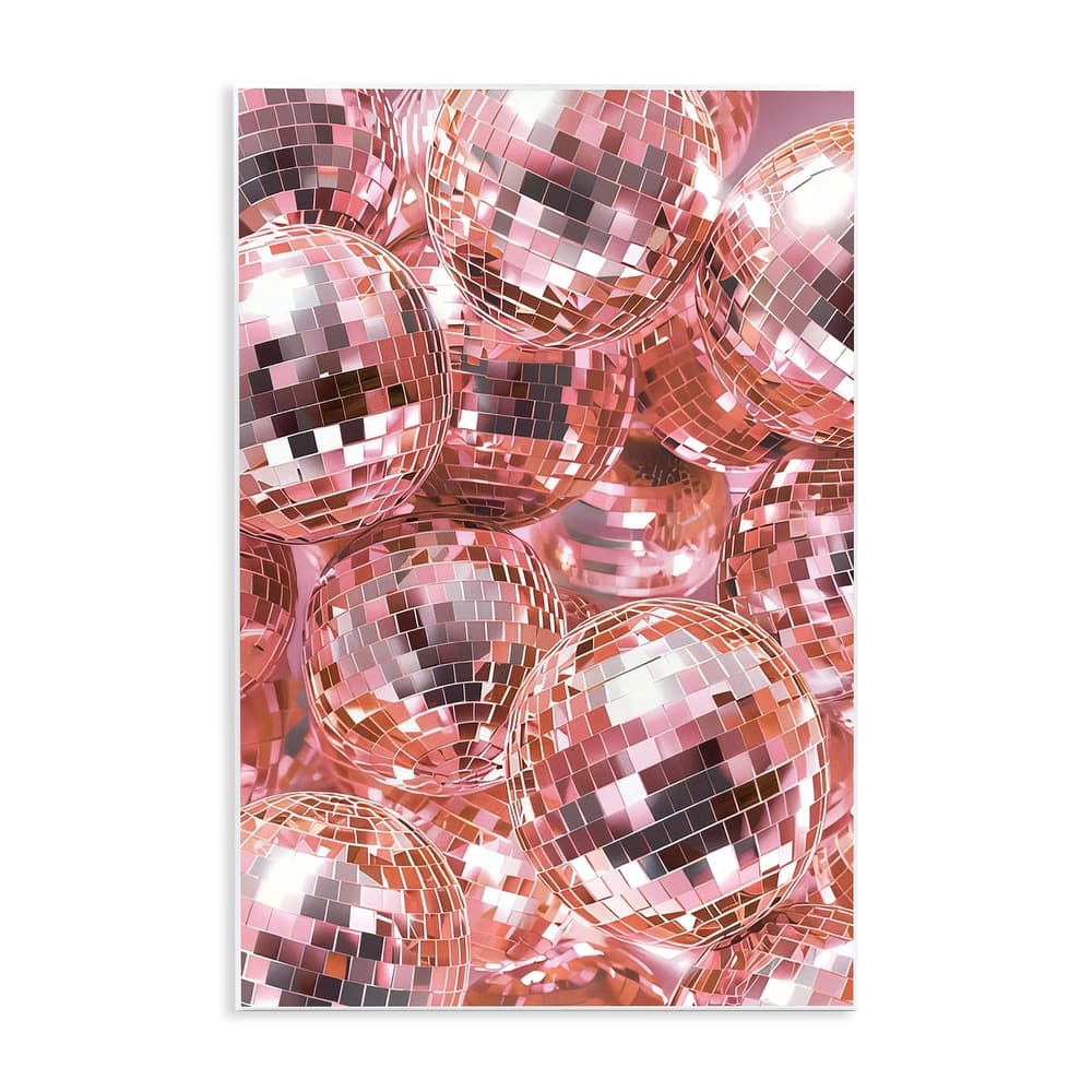 Stupell Pink Disco Ball Pile Wall Plaque Art Design By LSR Design Studio