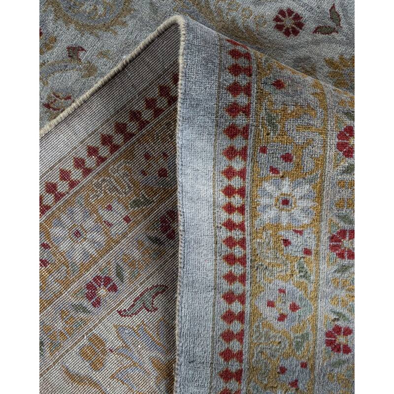 Overton Hand Knotted Wool Vintage Inspired Modern Contemporary Overdyed Gray Area Rug - 10' 1" x 14' 5"