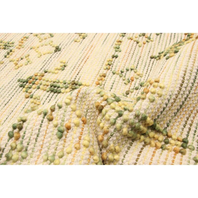 ECARPETGALLERY Braid weave Sienna Beige Wool Rug - 5'0 x 8'2