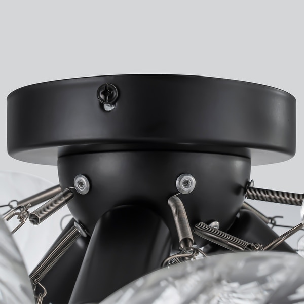 Starsky 3-Light 17in. Contemporary Glass Bubble Semi Flush Mount