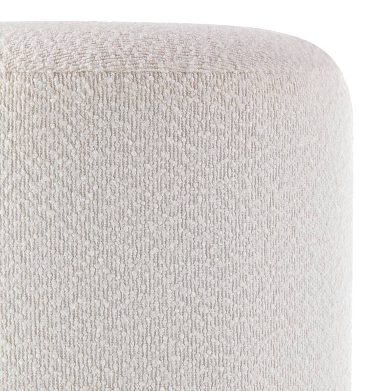 Renwil Cynthia Indoor Boucle Ottoman, Off-White