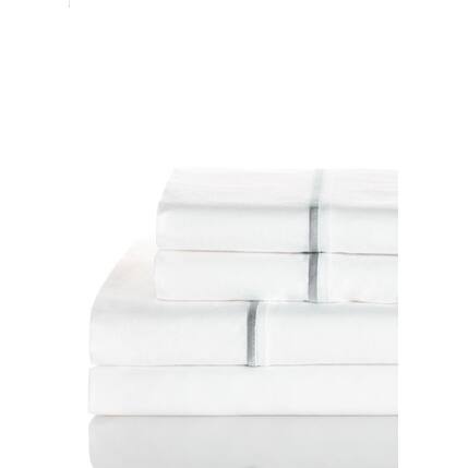 Percale Single Marrow Embroidery Bed Sheet Set & Pillowcase Pair