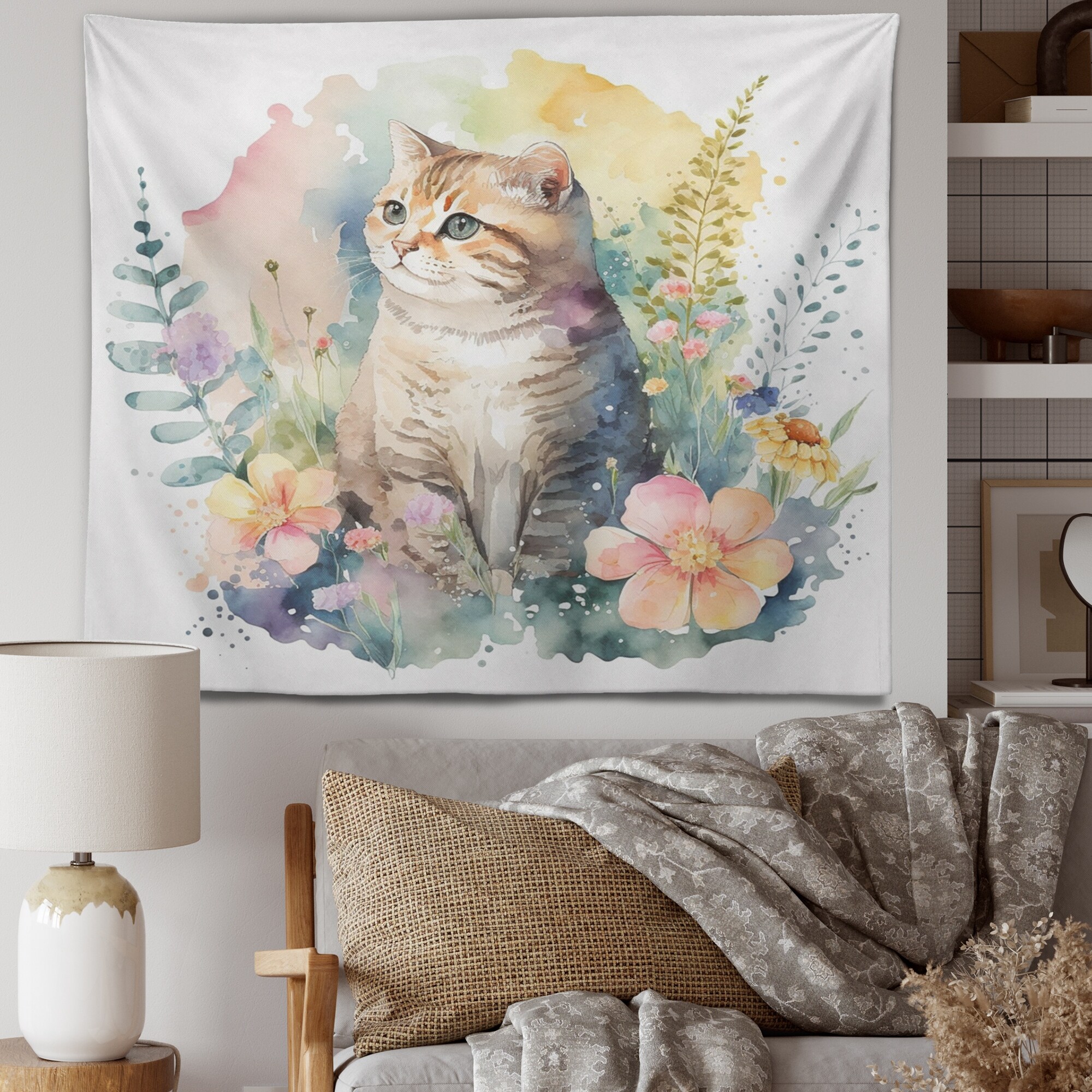 Cat shop wall tapestry