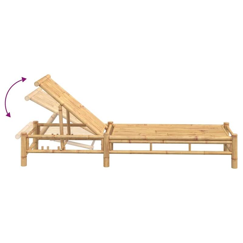 vidaXL Sun Lounger Natural bamboo Bamboo Adult-size - 78.3 x 21.7 x 25.2