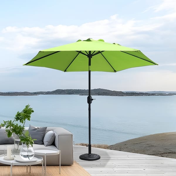 green patio umbrella with stand AreShark 10 FT Outdoor Umbrella, Patio Table Push Button Tilt and Crank, Outdoor Patio Umbrellas with 8 Fiberglass Ribs, Patio Umbrellas for Market, Garden, Pool (Apple Green) The growing popularity of cantilever umbrellas due to their adaptability and distinctive looks make them a perfect choice for anyone who wants a premium shade product with maximum usefulness Bimini 6.5' x 10' Rectangular