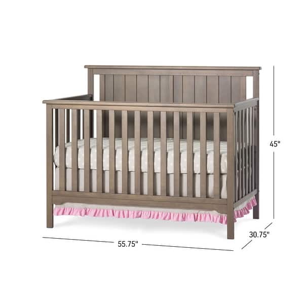 dimension image slide 0 of 3, Forever Eclectic Cottage Flat Top 4 in 1 Convertible Crib