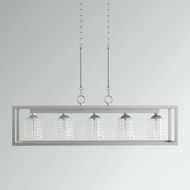 Acroma 5-light Farmhouse Chandelier Rectangle Island Lights for Dining Room